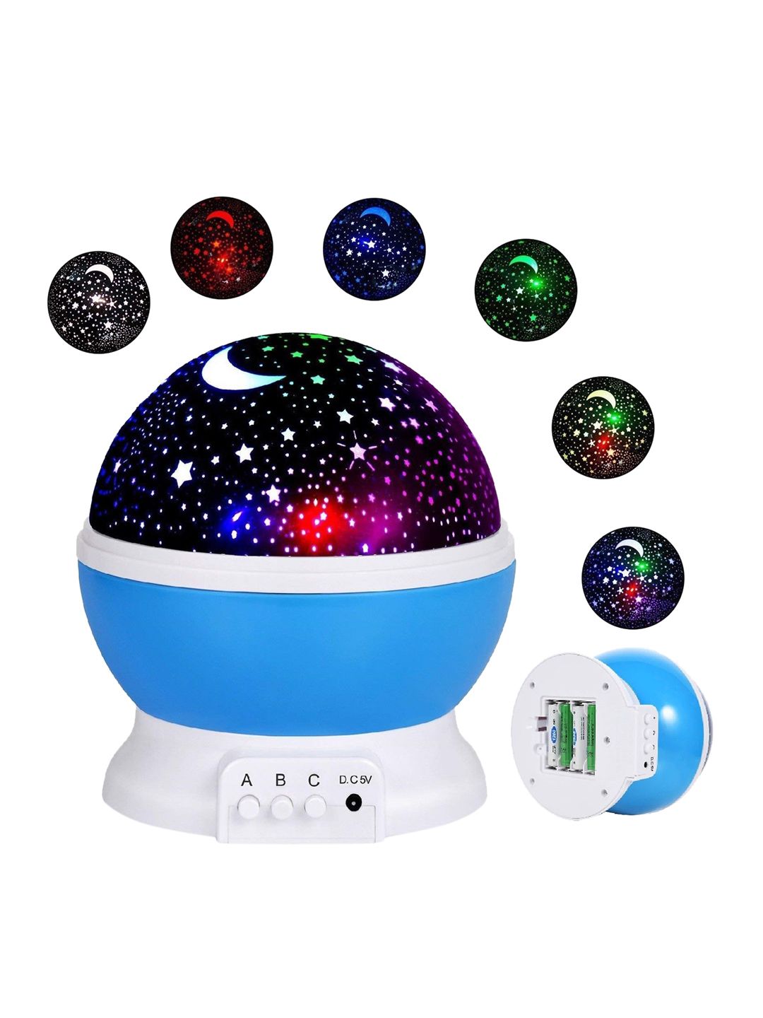 SKYLOFTS Kids Blue 360 Degree Projection Spherical Acrylic Table Lamp-image-6