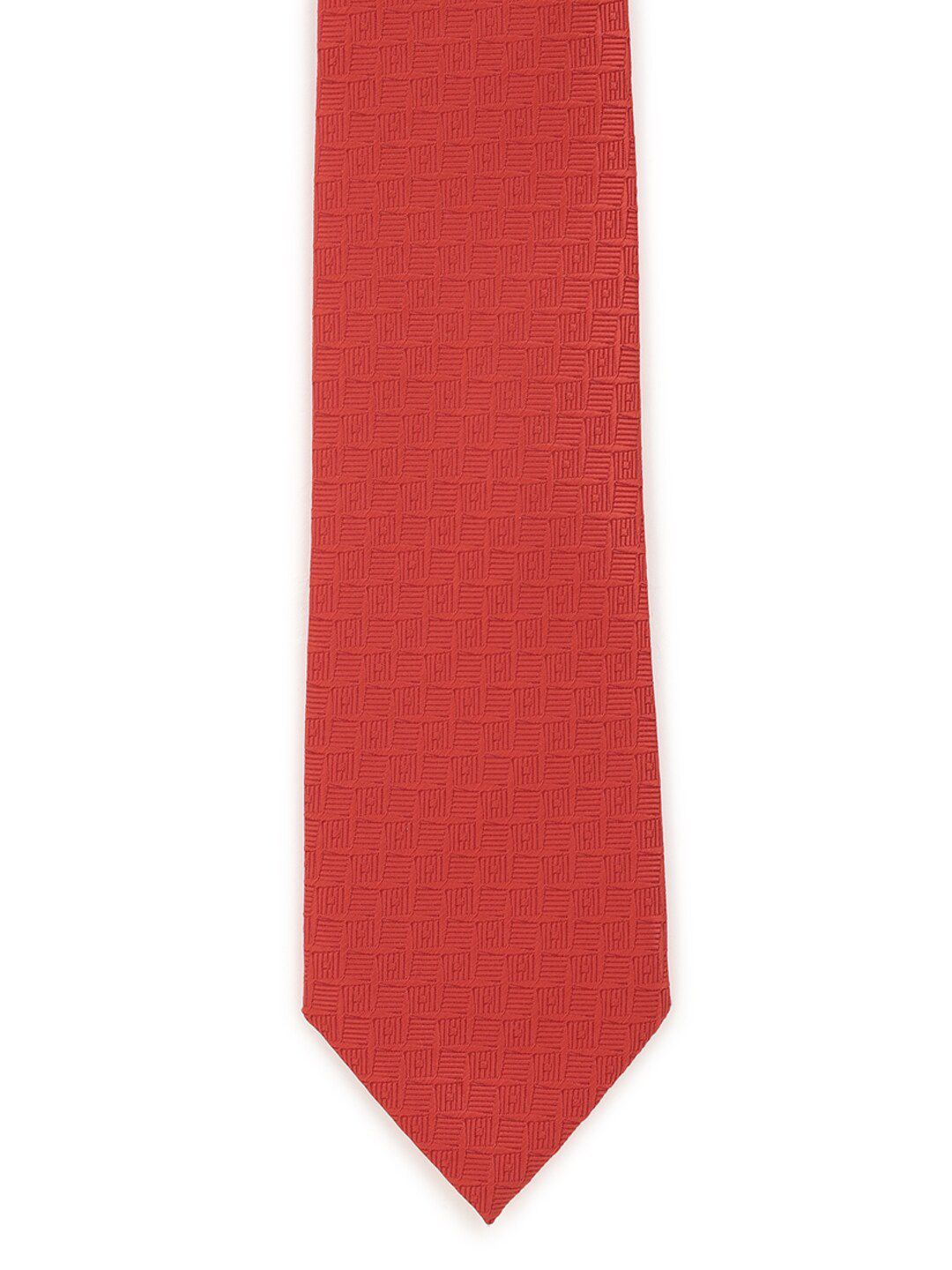 Peter England Men Red Woven Design Broad Formal Tie-picture-20