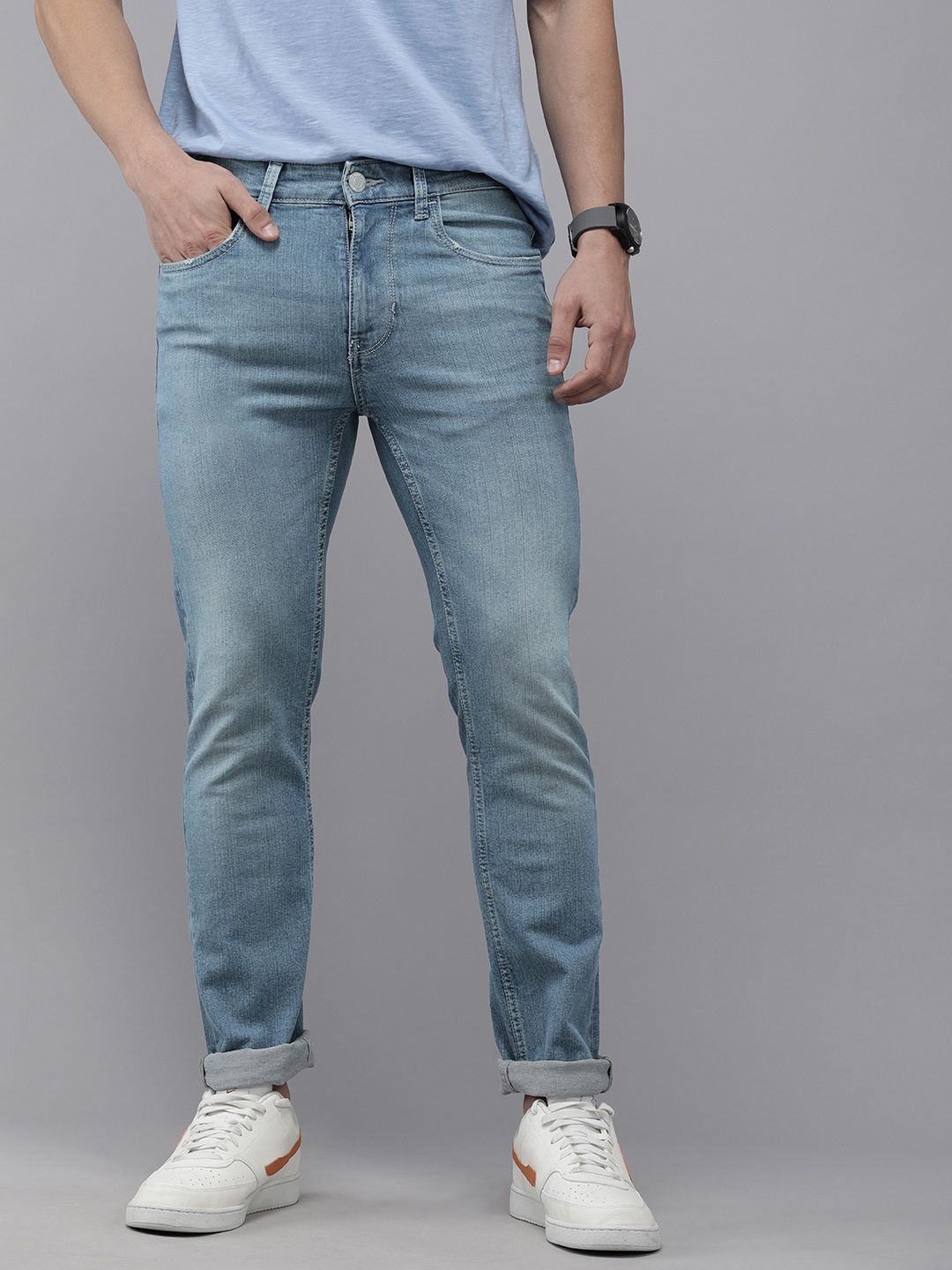 u.s. polo assn. denim co. U S Polo Assn Denim Co Men Blue Regallo Skinny Fit Light Fade Stretchable Jeans-picture-34