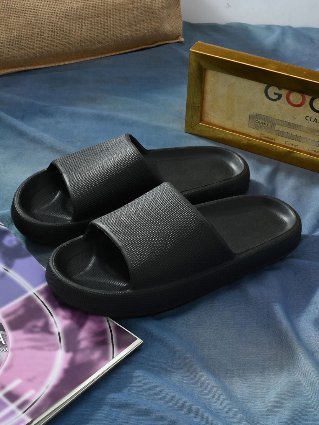 AfroJack Men Black Croslite Sliders-picture-34