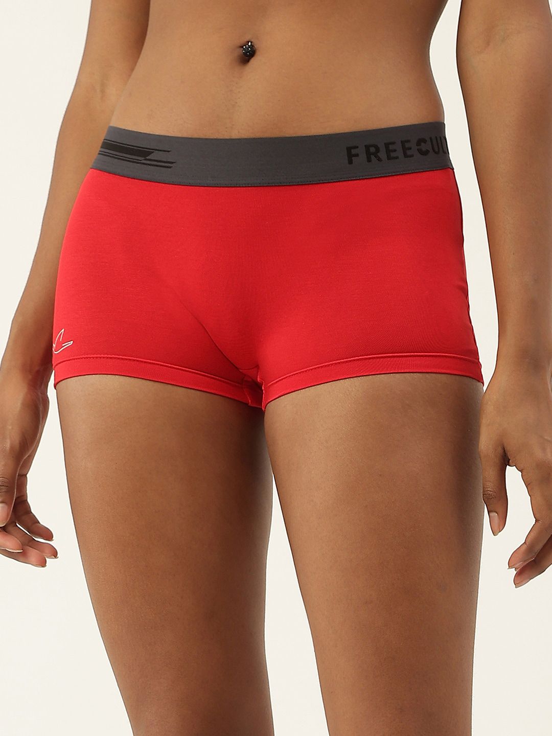 FREECULTR Women Red Anti Microbial Boy Shorts Briefs FC-WMN-BSRT-B-RR-01-Rossini Red-image-17