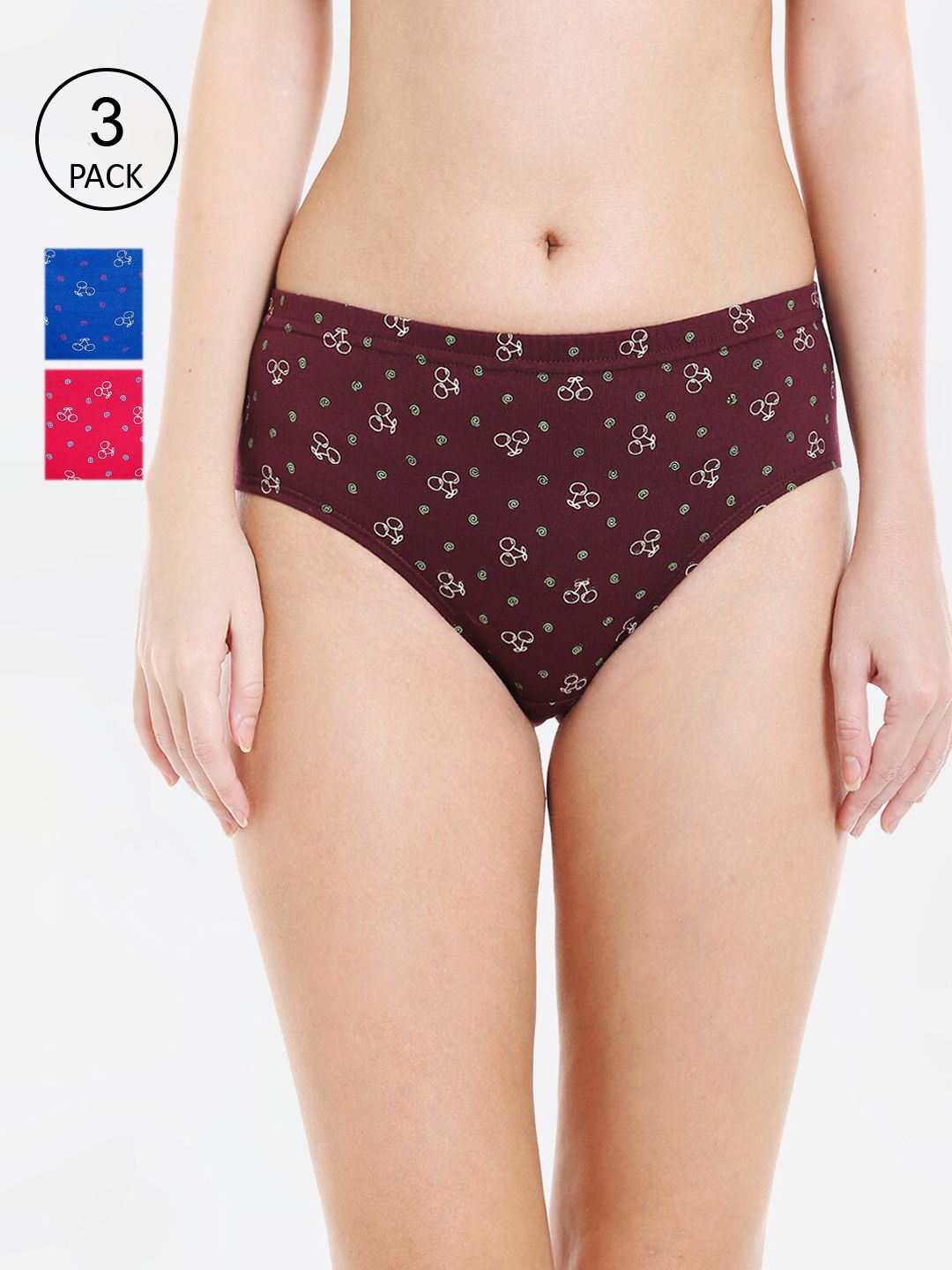 Bodycare Women Plus Size Pack Of 3 Printed Hipster Briefs 3700D-3Pcs-5XL-Multicolor-picture-10