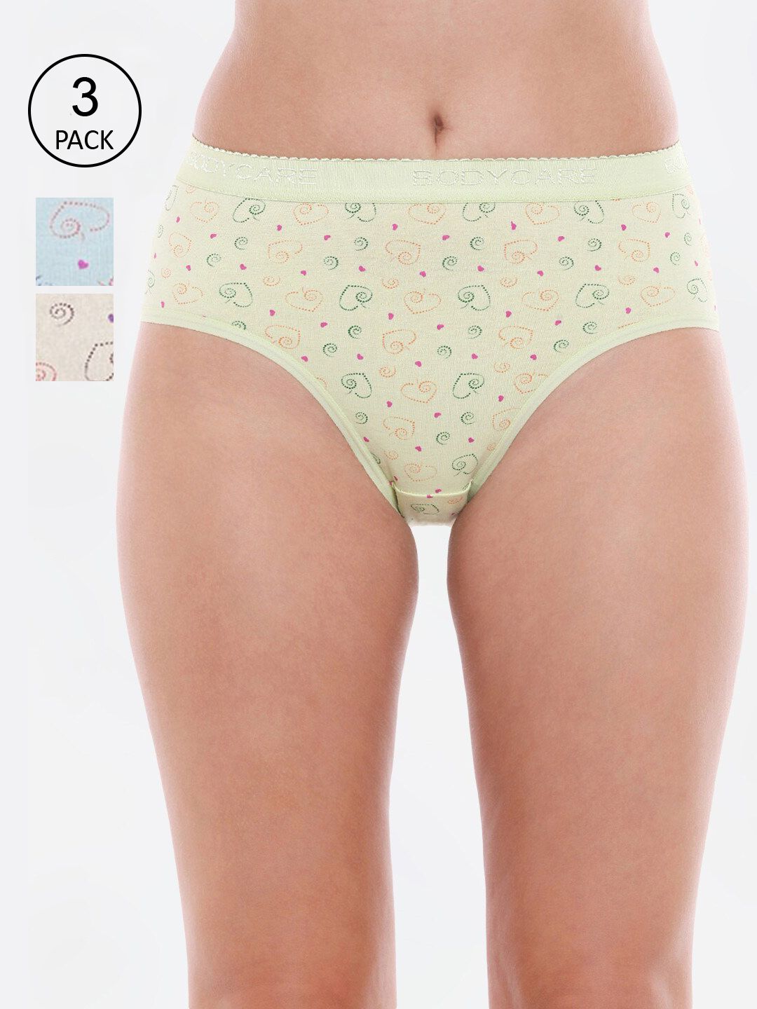 Bodycare Women Pack Of 3 Assorted Hipster Briefs-picture-34