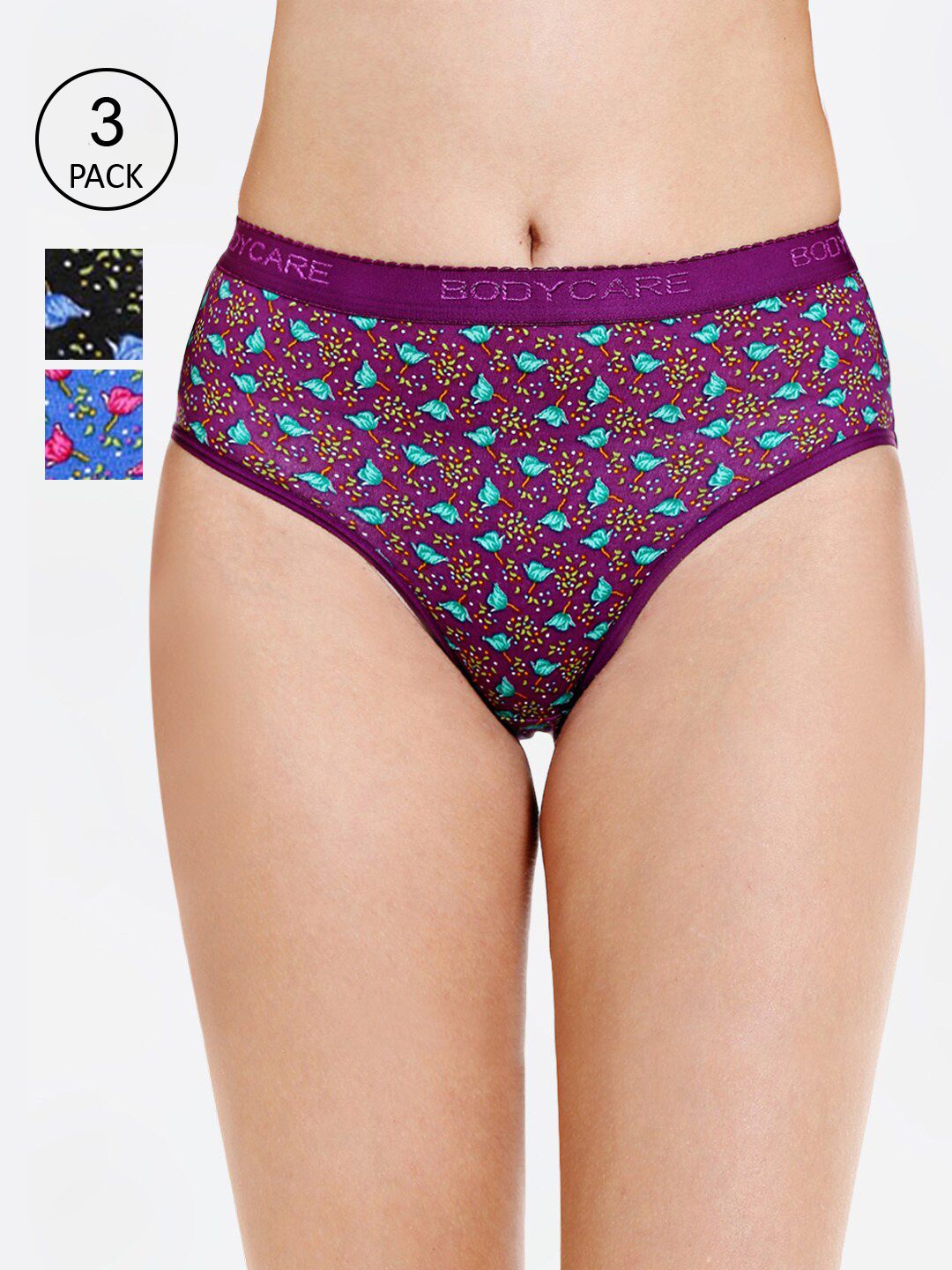 Bodycare Women Pack Of 3 Assorted Hipster Briefs-picture-37