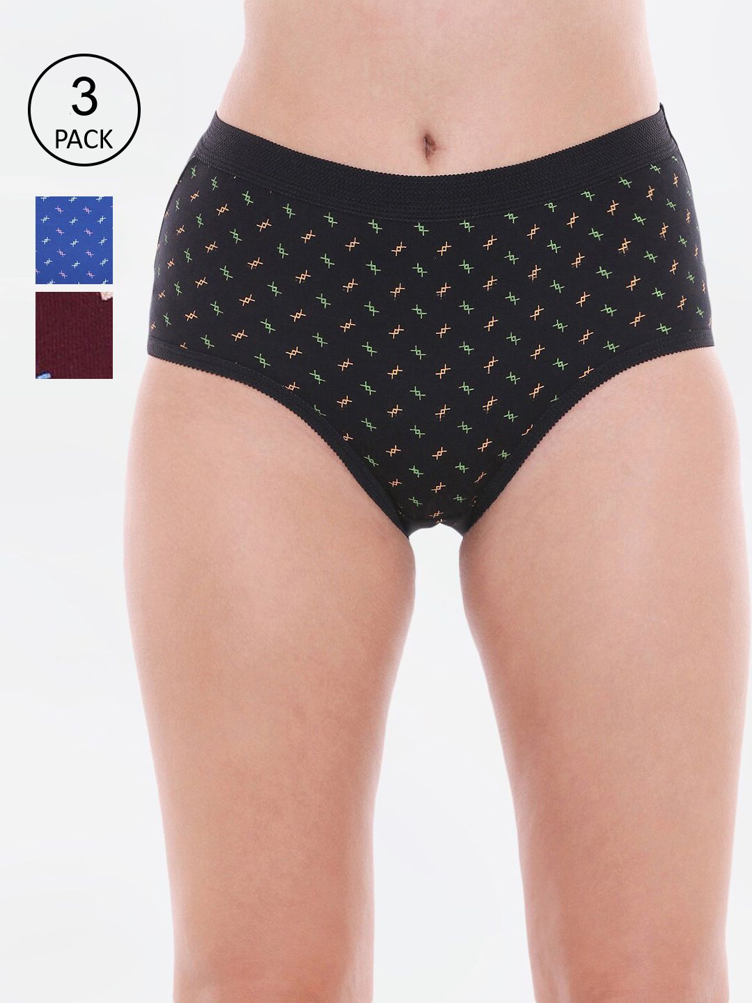 Bodycare Women Pack Of 3 Assorted Hipster Briefs-picture-33