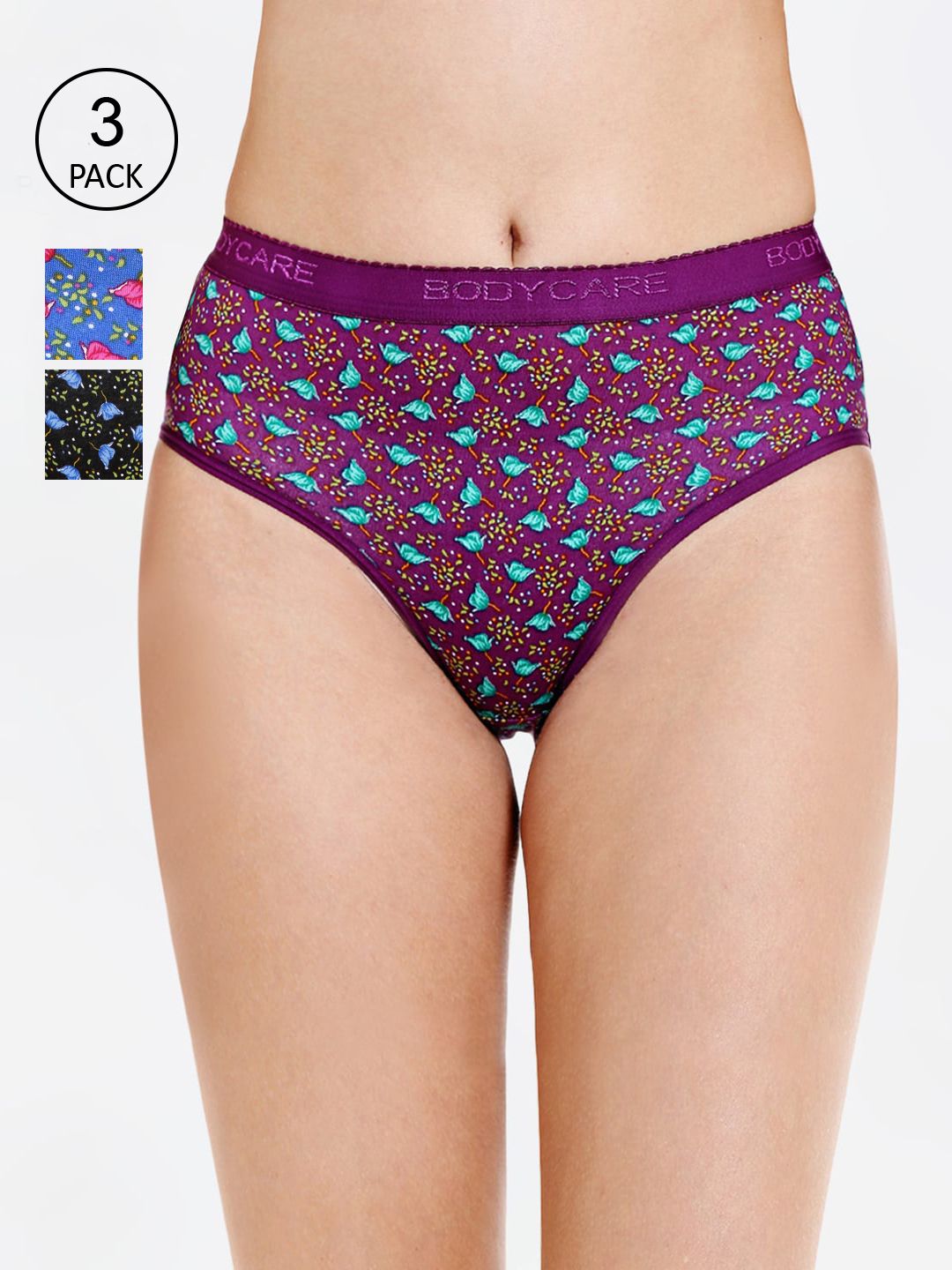 Bodycare Women Pack Of 3 Printed Hipster Briefs-picture-40