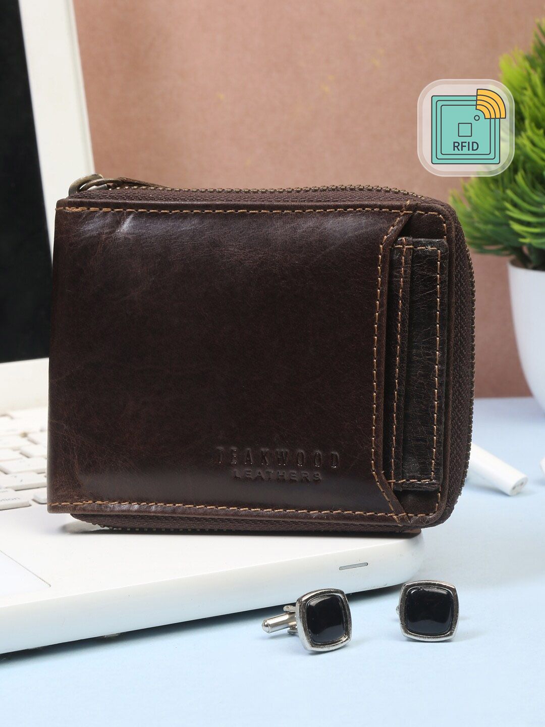 Teakwood Leathers Men Solid Brown Wallets with RFID Features-picture-41
