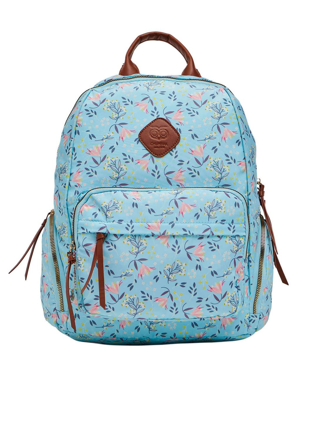 Chumbak Women Blue & Pink Floral Printed Backpack-picture-50