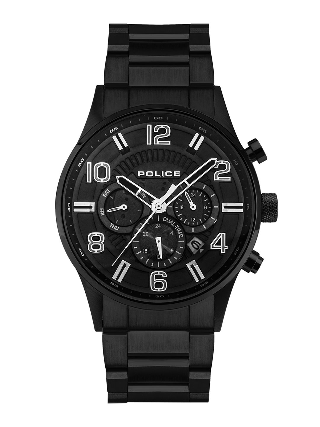 Police Men Black Dial & Black Stainless Steel Bracelet Style Straps Analogue Watch-picture-12