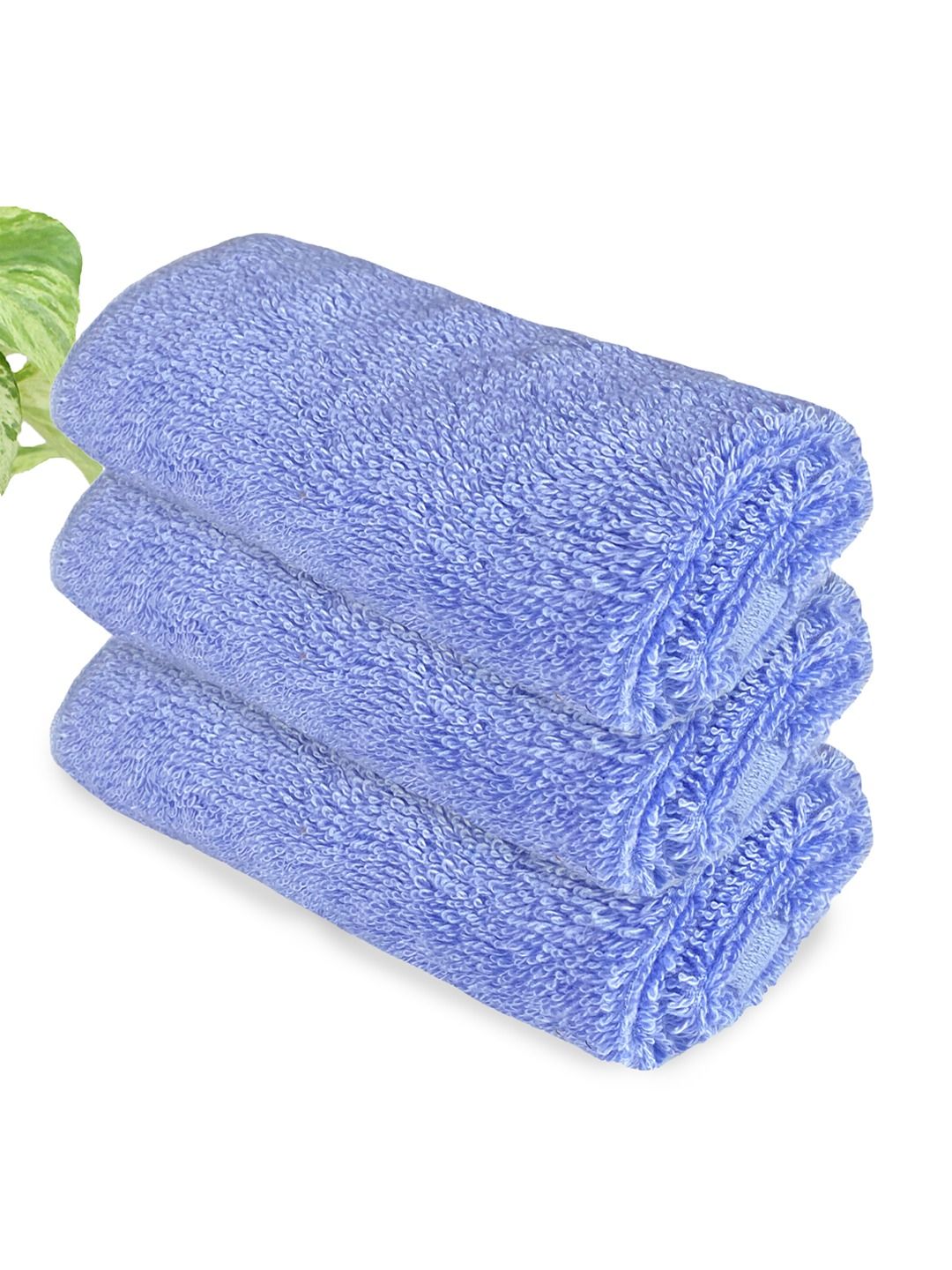 Heelium Set of 3 Blue Solid 600 GSM Face Towels-picture-44
