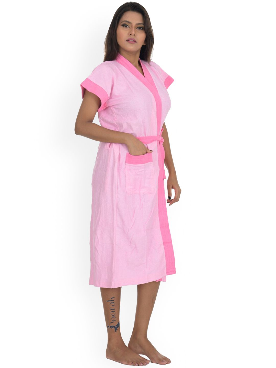 POORAK Women Pink Bath Robe-picture-26