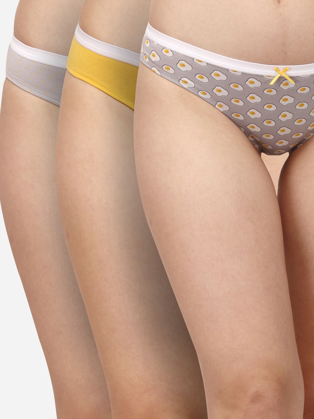 Soie Mid Rise Medium Coverage Solid and Printed Cotton Stretch Brief Panty (Pack of 3)-picture-10