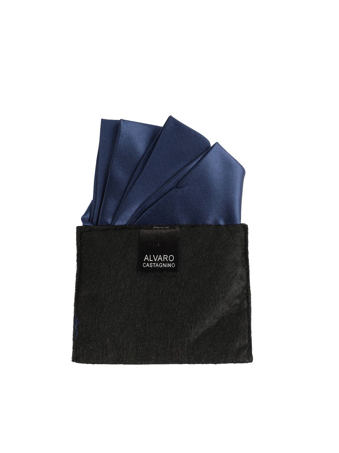 Alvaro Castagnino Men Blue Solid Pocket Square-picture-14
