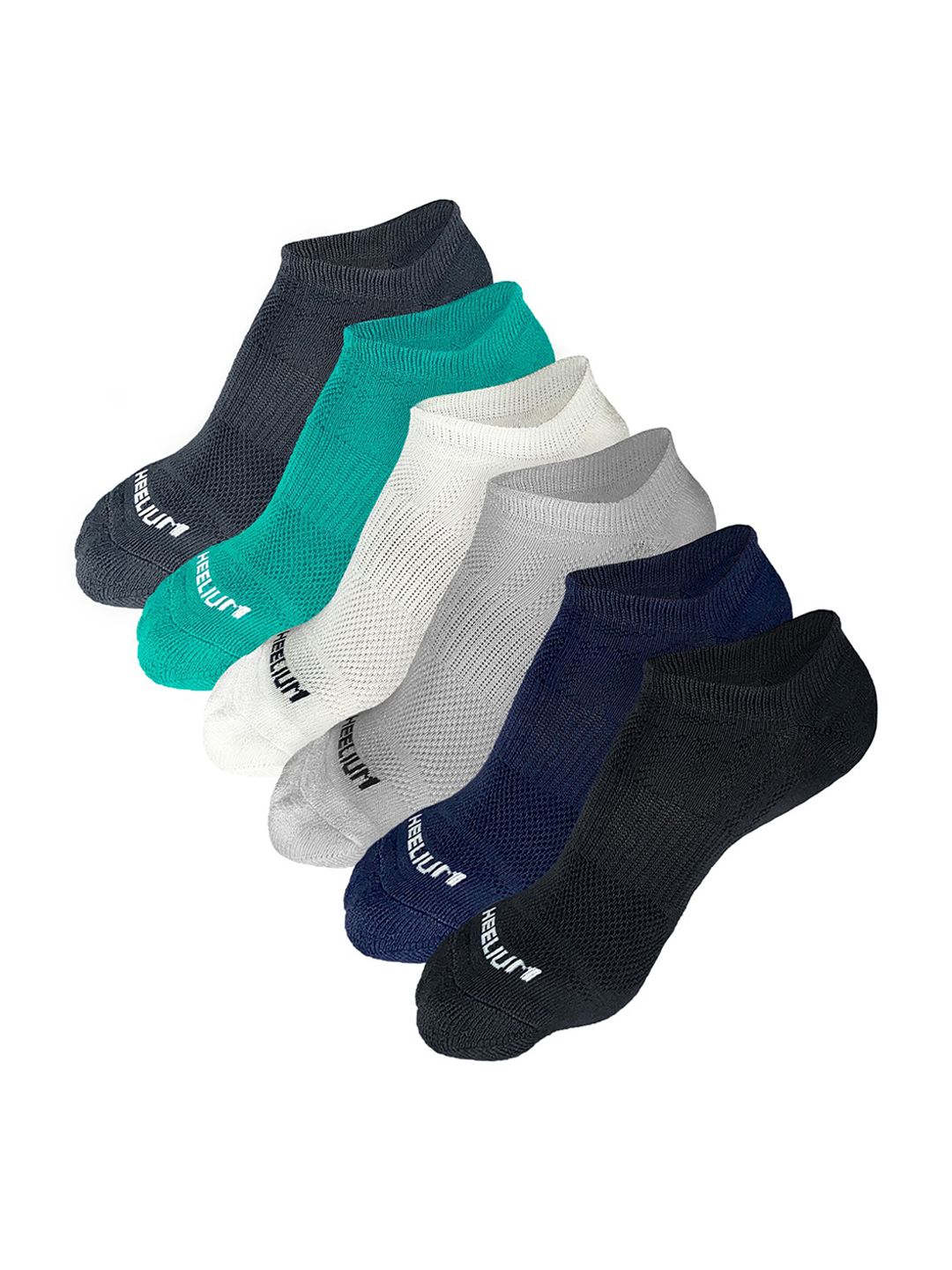 Heelium Men Pack of 6 Odour-Free Breathable Anti-Bacterial Bamboo Ankle Length Socks-picture-6