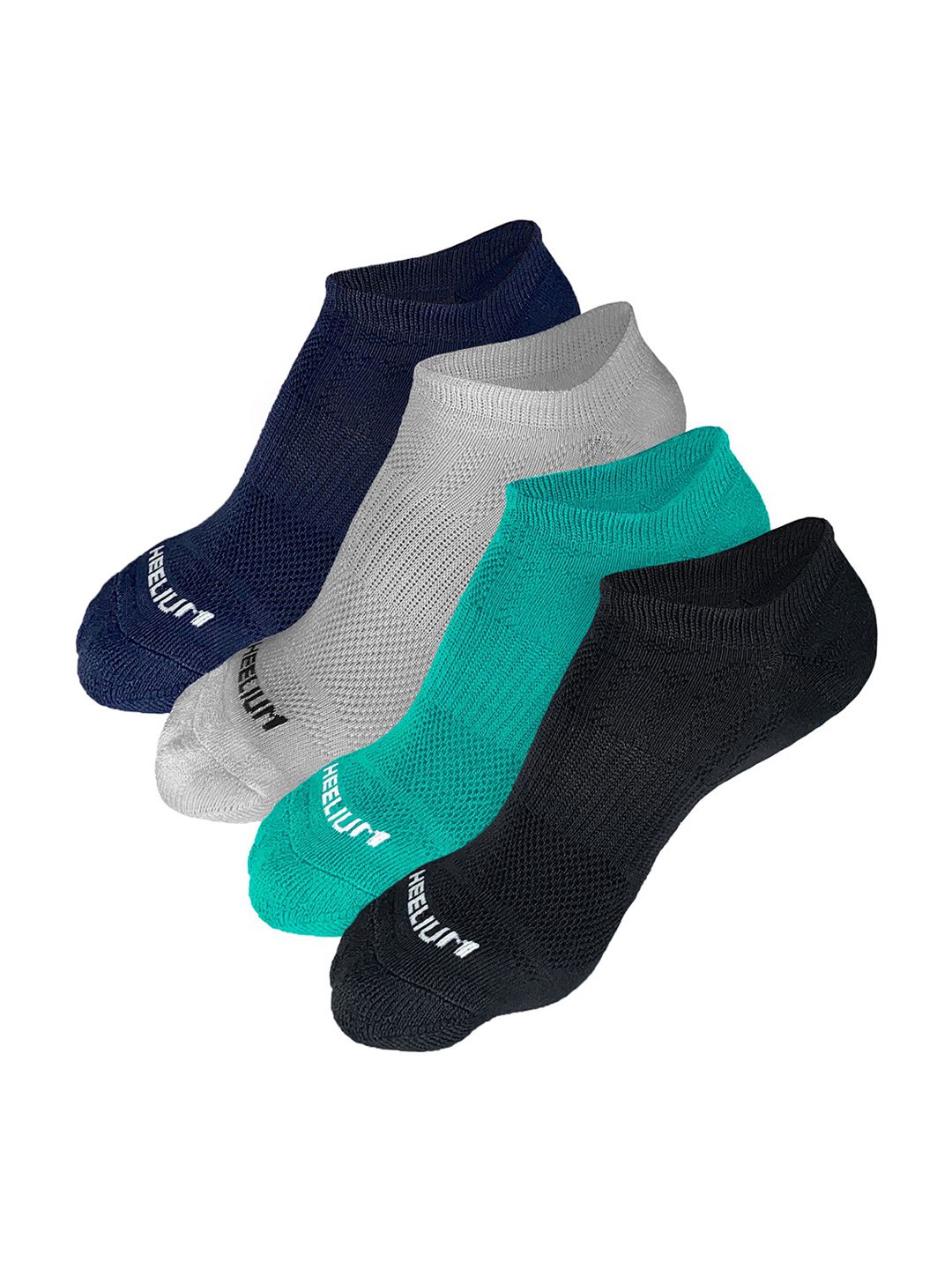 Heelium Men Pack of 4 Odour-Free Padded Base Anti-bacterial Bamboo Ankle Length Socks-picture-24