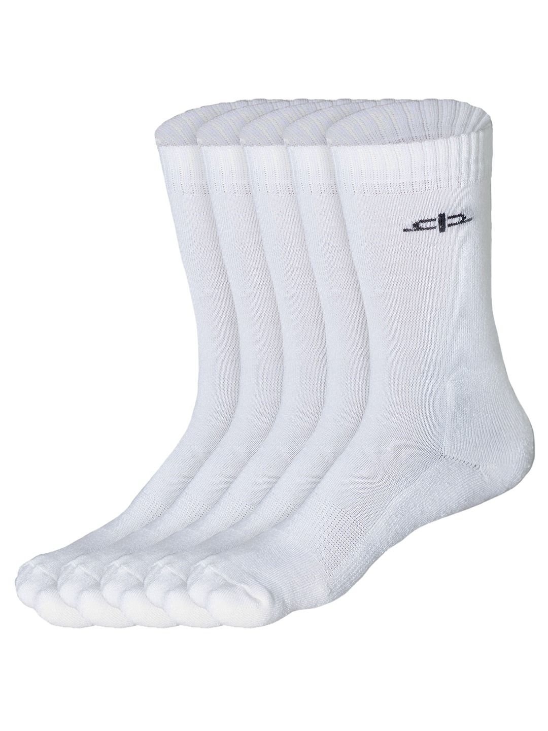 Heelium Kids Pack of 5 White Solid Bamboo Calf Length Socks-picture-46