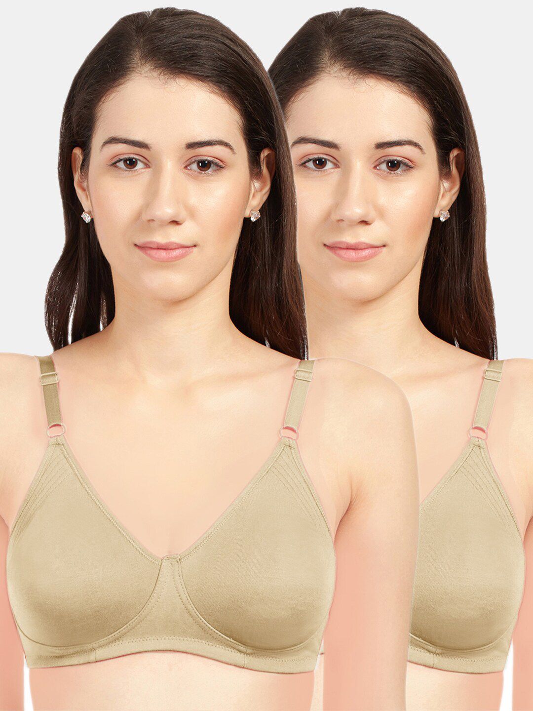 Sonari Nude-Coloured Set Of 2 Non Padded Seamless T-Shirt Bra