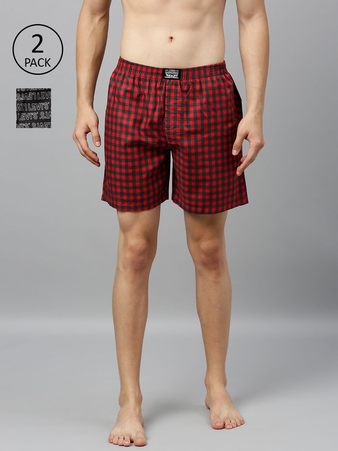 Levis Men Pack of 2 Pure Cotton Checked Boxers-picture-39