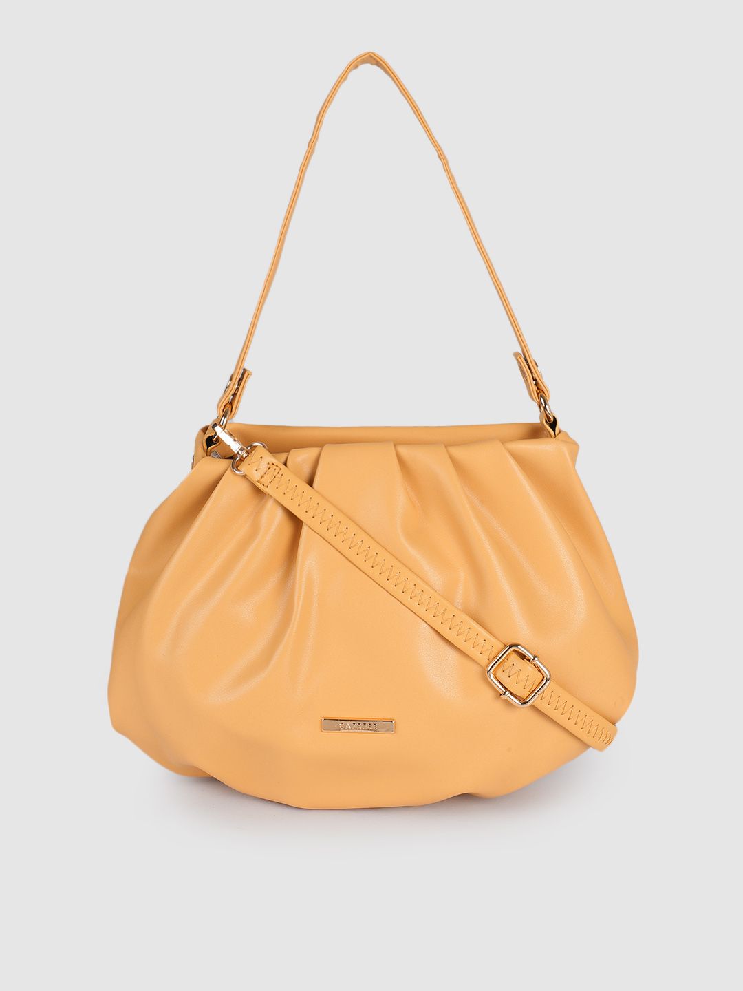 Caprese Women Yellow Solid Structured Shoulder Bag-picture-27