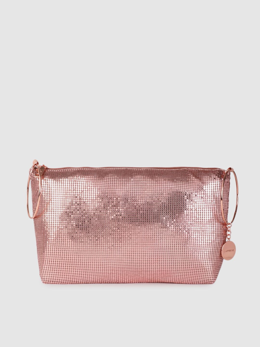 Caprese Renhe Women Gold Medium Clutch-image-23