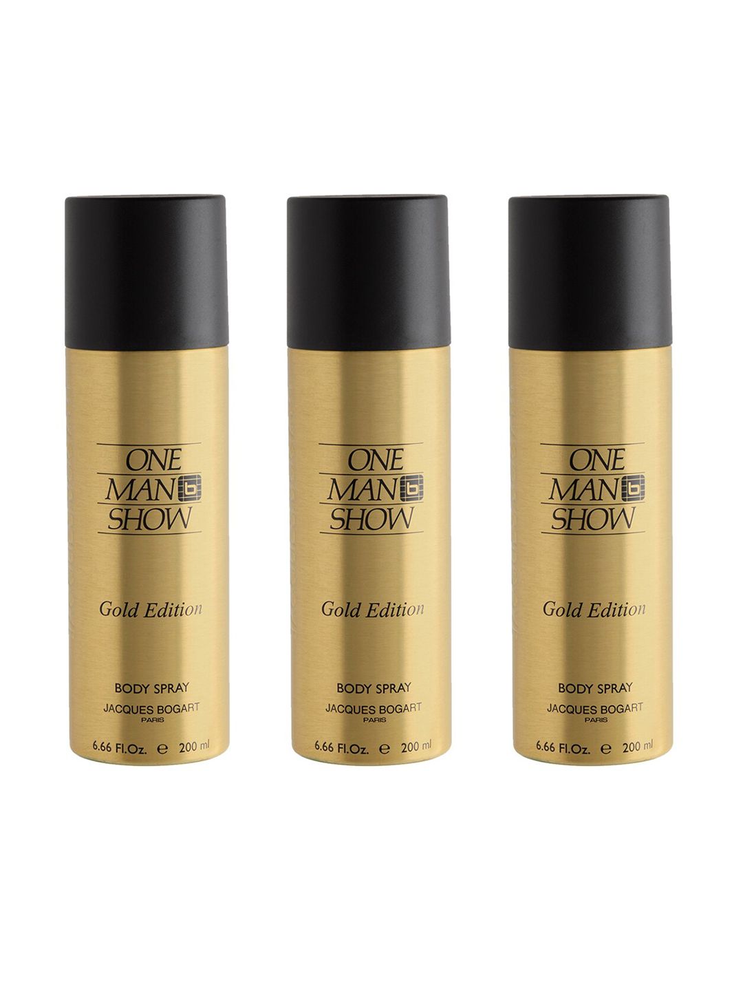 JACQUES BOGART Men Set of 3 One Man Show Gold Deodorant Body Spray - 200 ml Each-picture-28