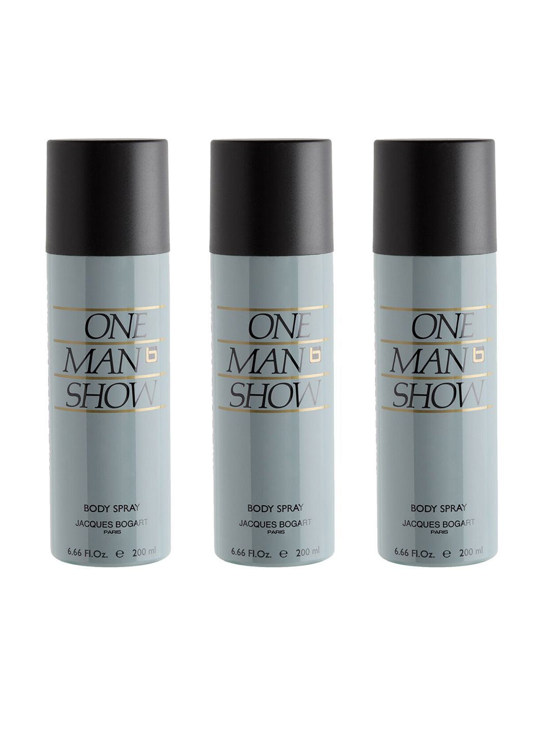 JACQUES BOGART Men Set of 3 One Man Show Deodorant Body Spray - 200 ml Each-image-3