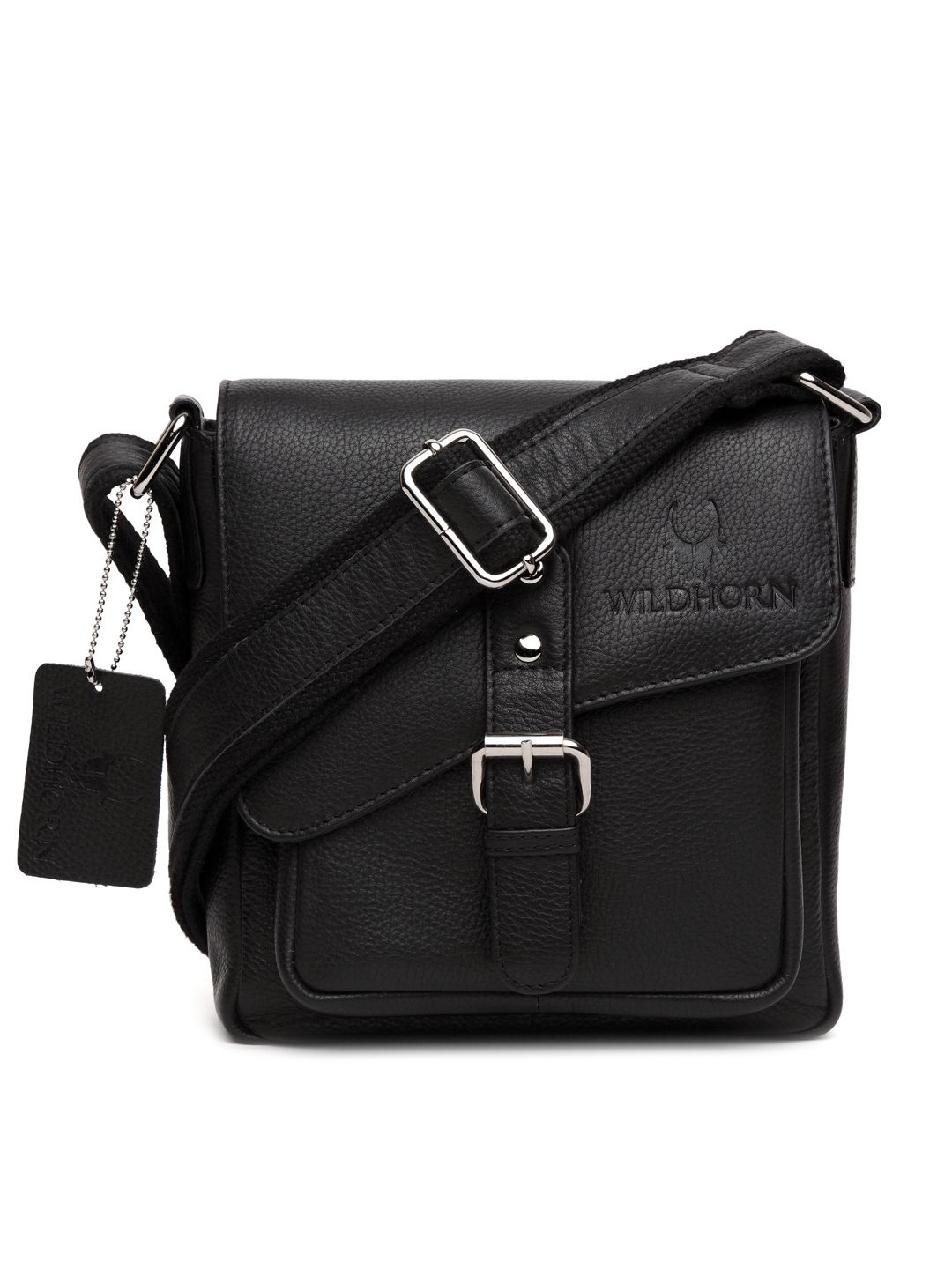 WildHorn Men Black Genuine Leather Messenger Bag-picture-39