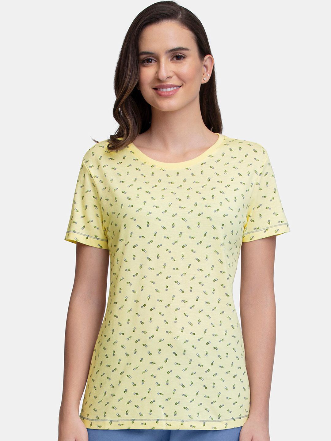 Amante Women Yellow Printed Lounge Tshirts-picture-24