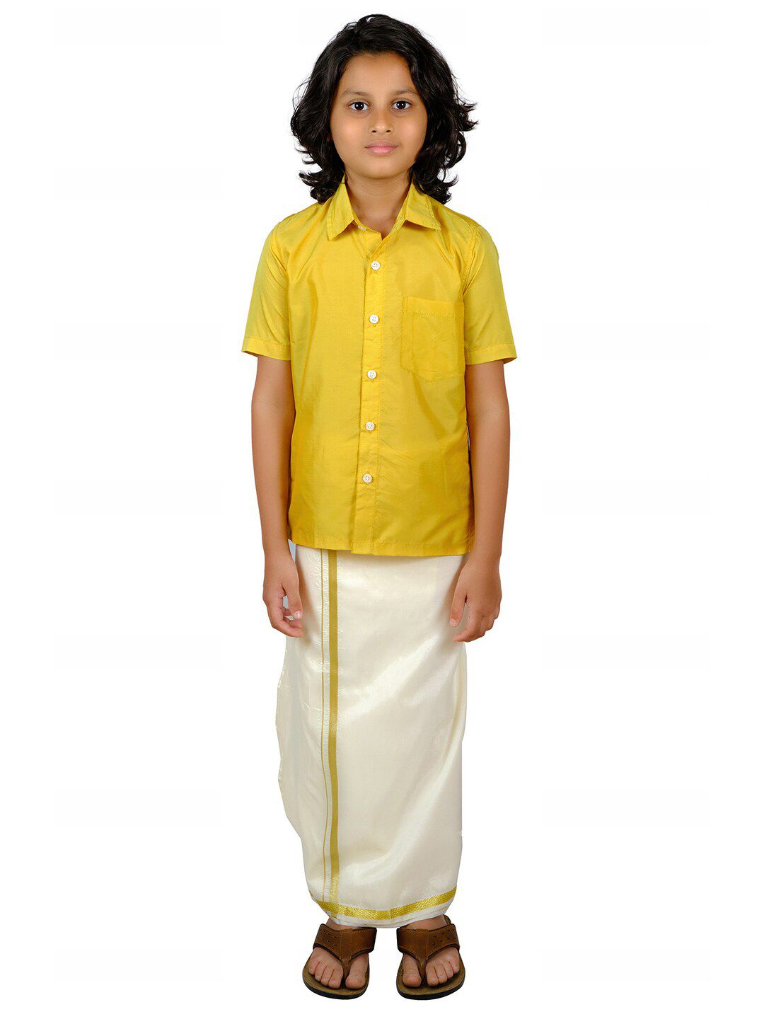 Sethukrishna Boys Yellow Shirt With Dhoti-picture-29