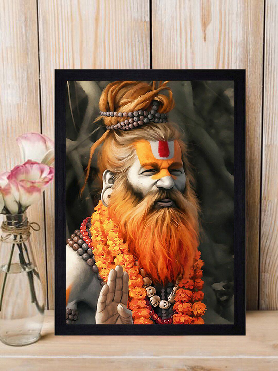 Gallery99 Multicoloured Jata Dhari Sadhu Framed Wall Art-picture-34