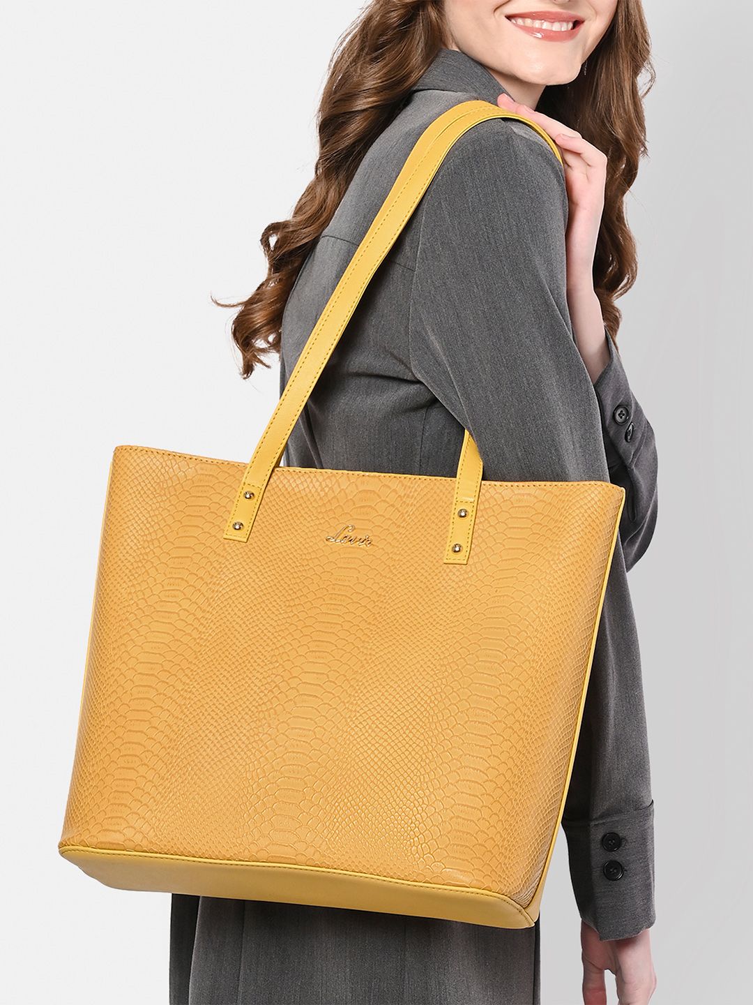 Lavie Pavo Nov Yellow Textured Shoulder Bag-picture-21