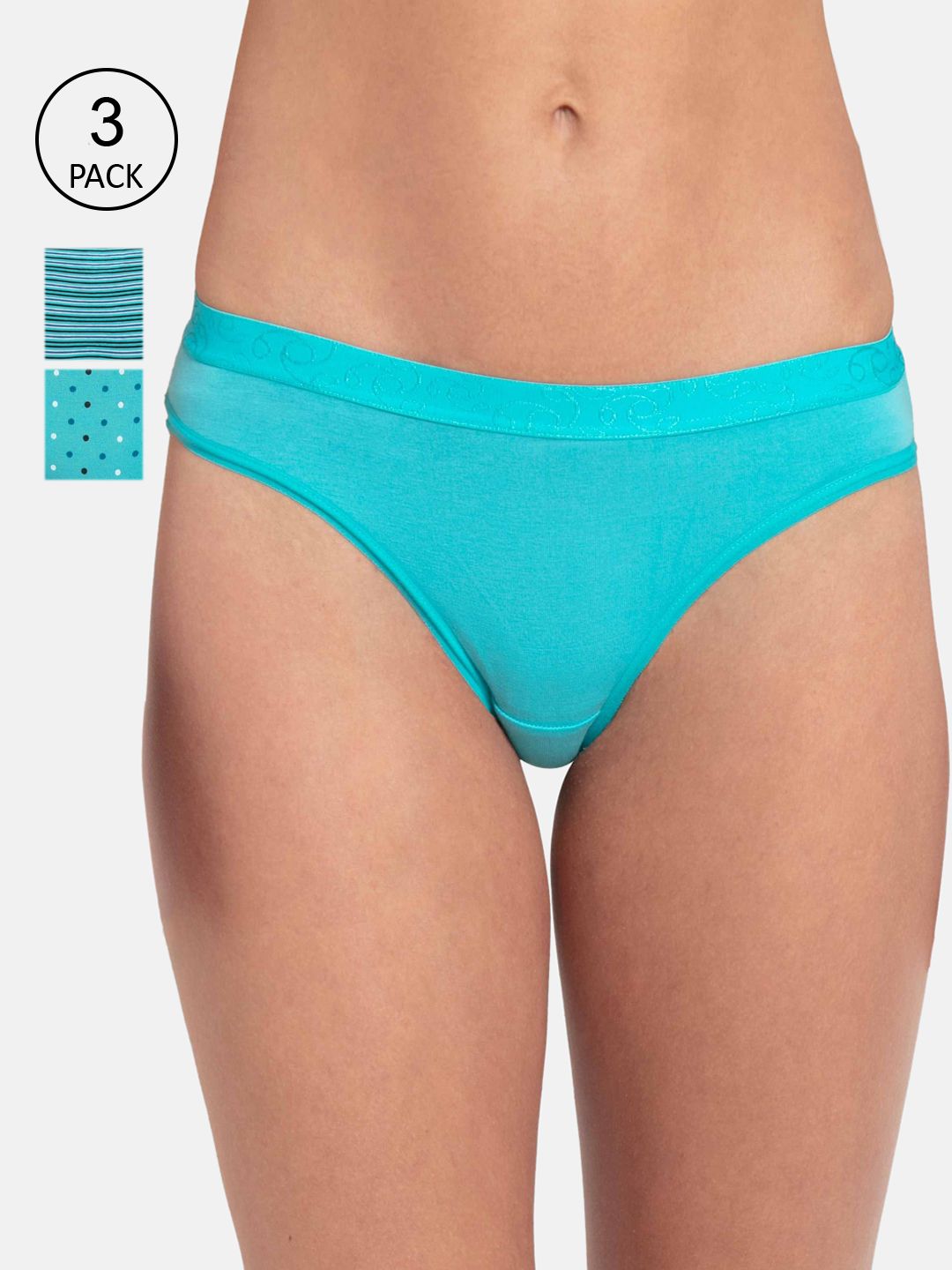 Jockey Women Pack Of 3 Assorted Medium Coverage Cotton Mid Waist Bikini Briefs 3005-picture-38