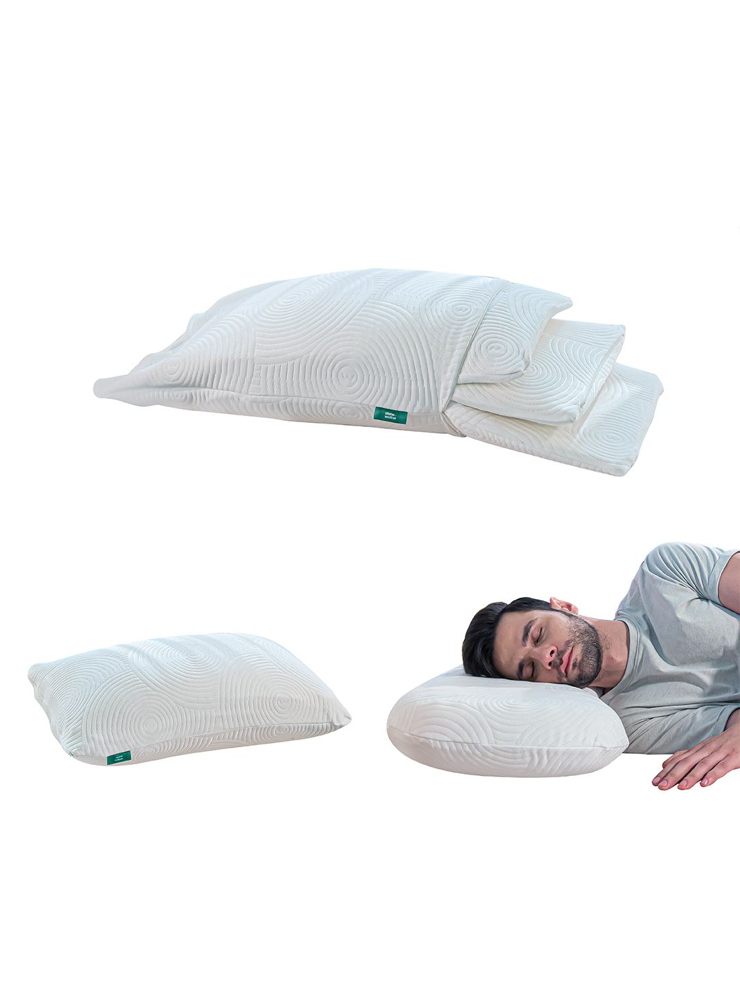 The White Willow White Solid 3-Layer Memory Foam Pillow-picture-33