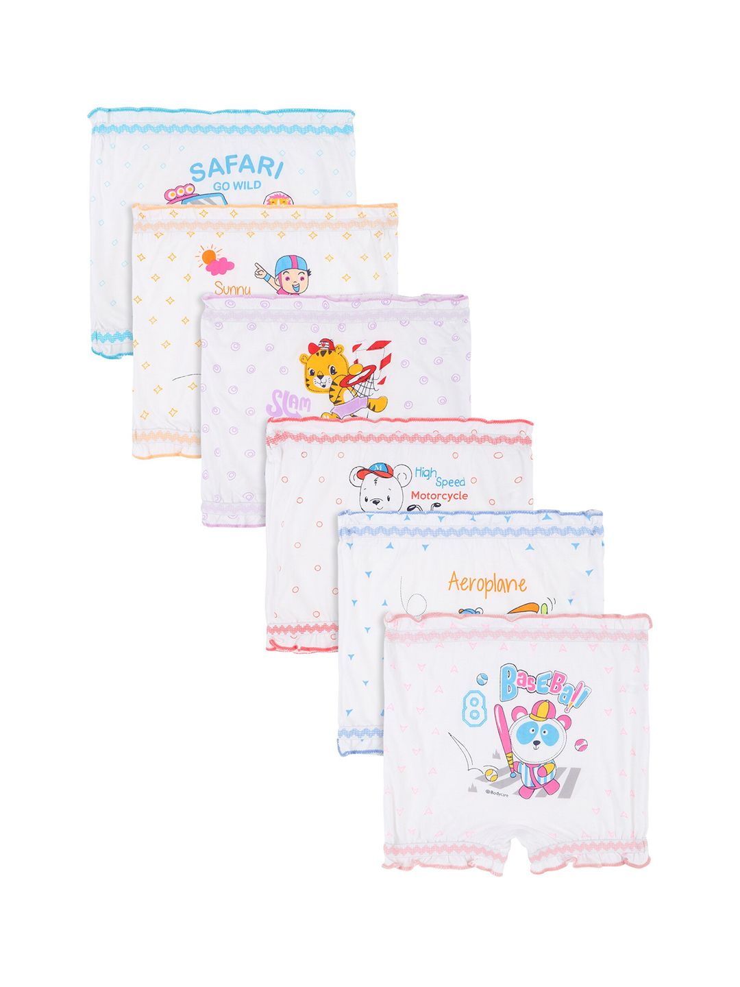Bodycare Kids Pack Of 6 Assorted Cotton Basic Briefs-picture-21