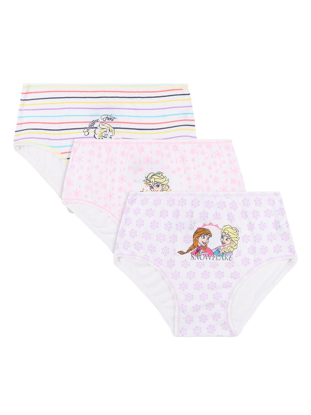 Bodycare Kids Girls Pack Of 3 Assorted Frozen Printed Cotton Basic Briefs-picture-12