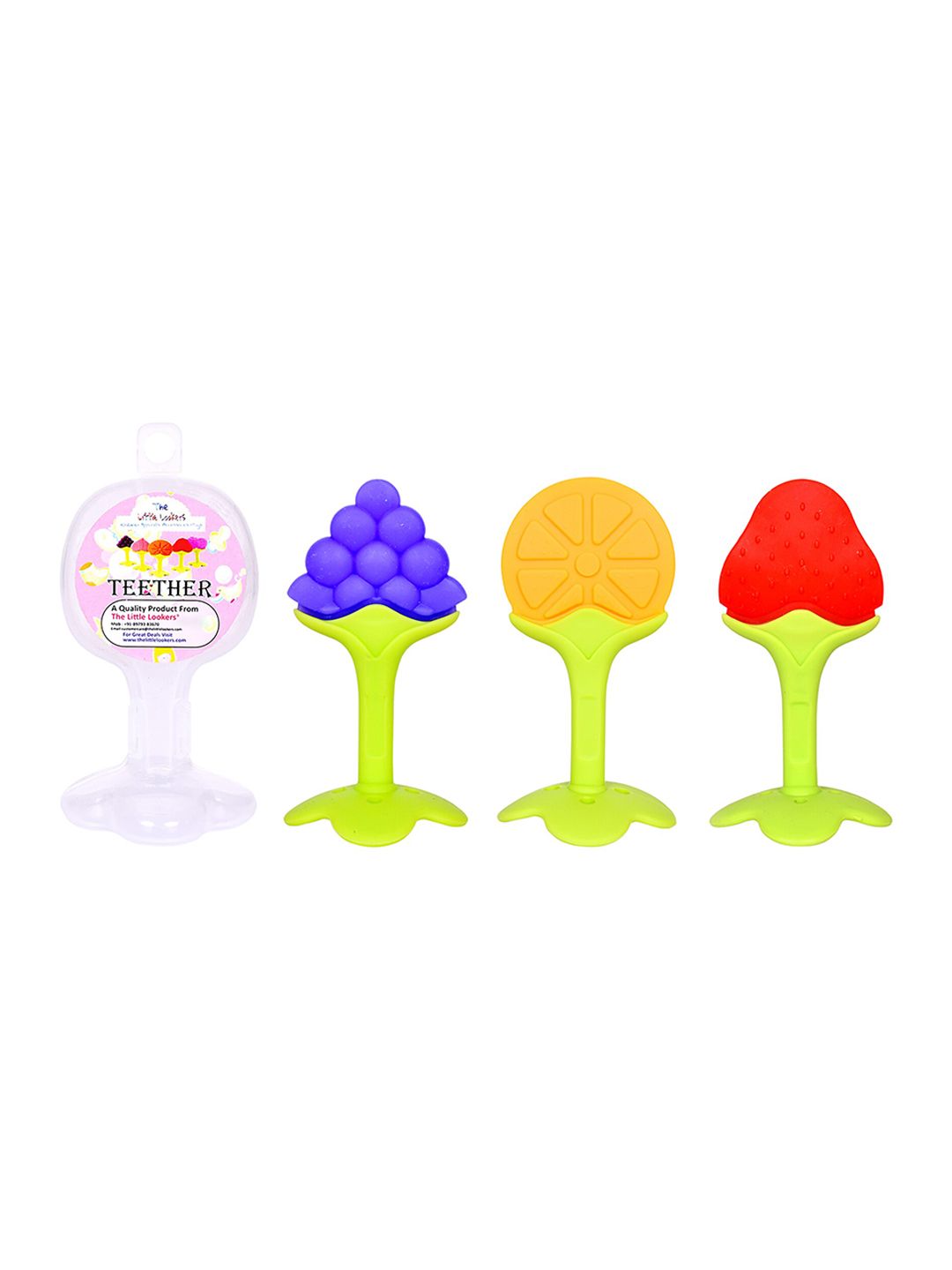 The Little Lookers Kids Pack of 3 Orange Fruit Shaped Silicone Teether-picture-42