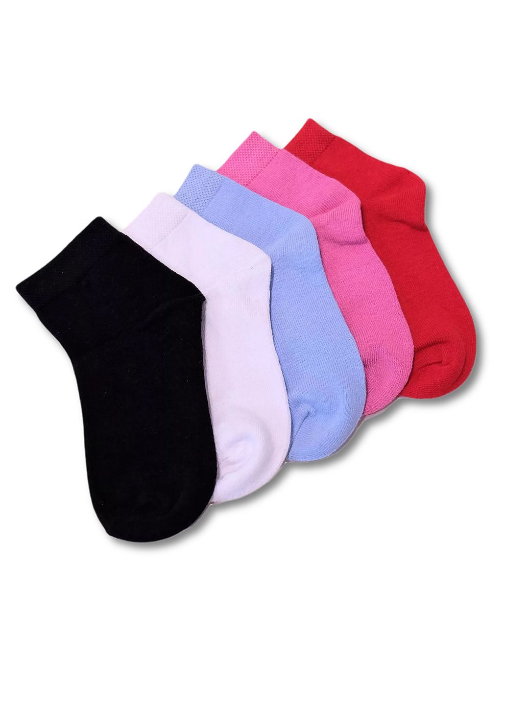 TIPY TIPY TAP Kids Pack Of 5 Solid Cotton Ankle-Length Socks-image-31