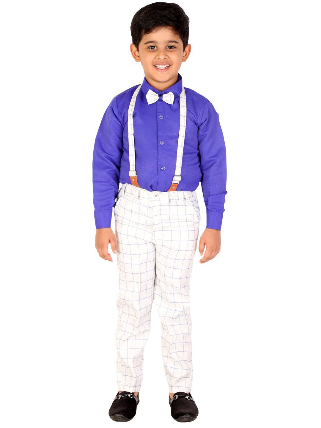 DKGF FASHION Boys Blue & White Shirt With Trouser-picture-12