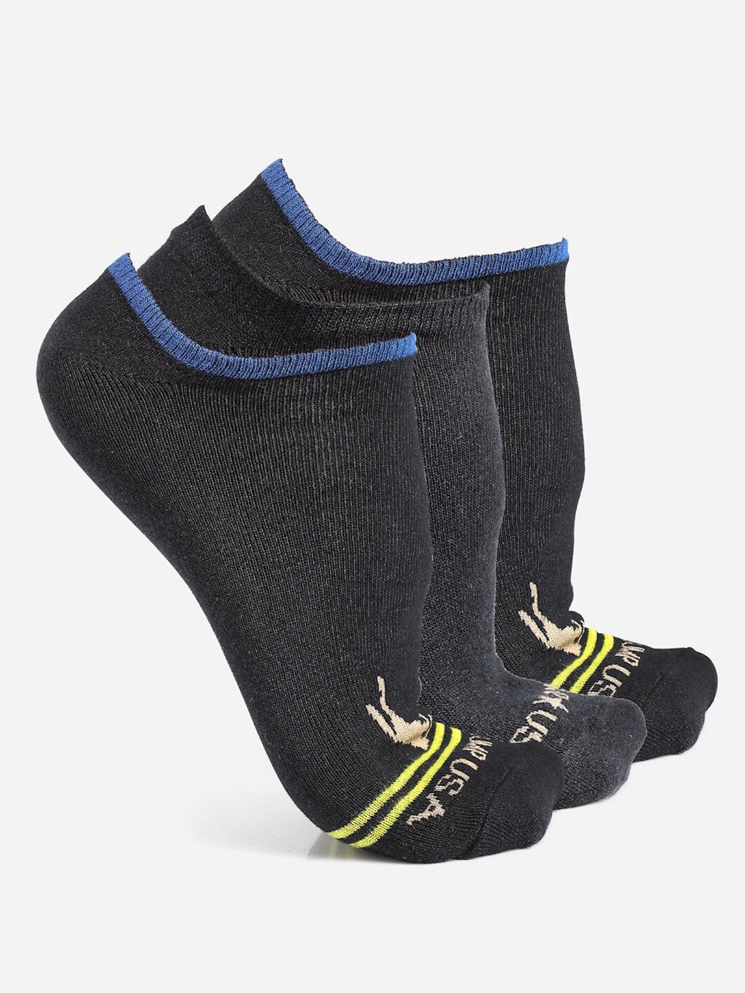 JUMP USA Men Pack Of 3 Assorted Ankle-Length Socks-picture-30