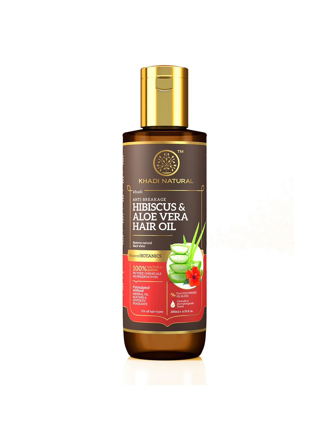 Khadi Natural Power Botanics Hibiscus & Aloe Vera Anti-Hair Fall Hair Oil - 200ml-picture-10