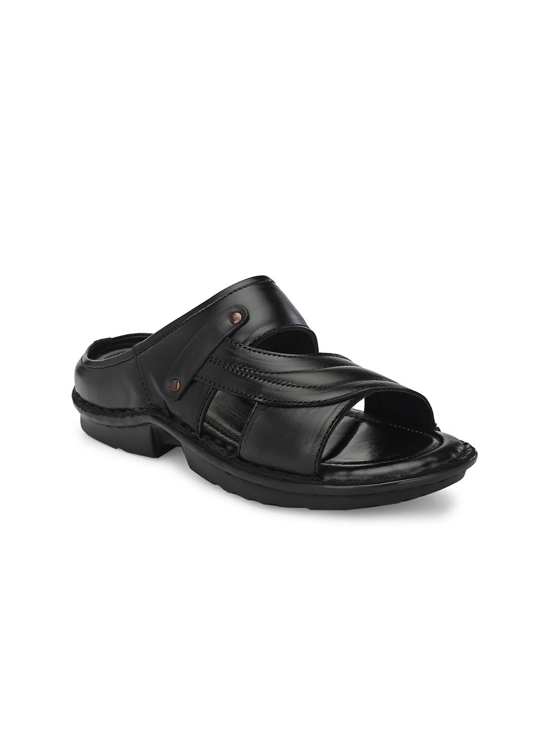 Eego Italy Men Black Leather Comfort Sandals-picture-25