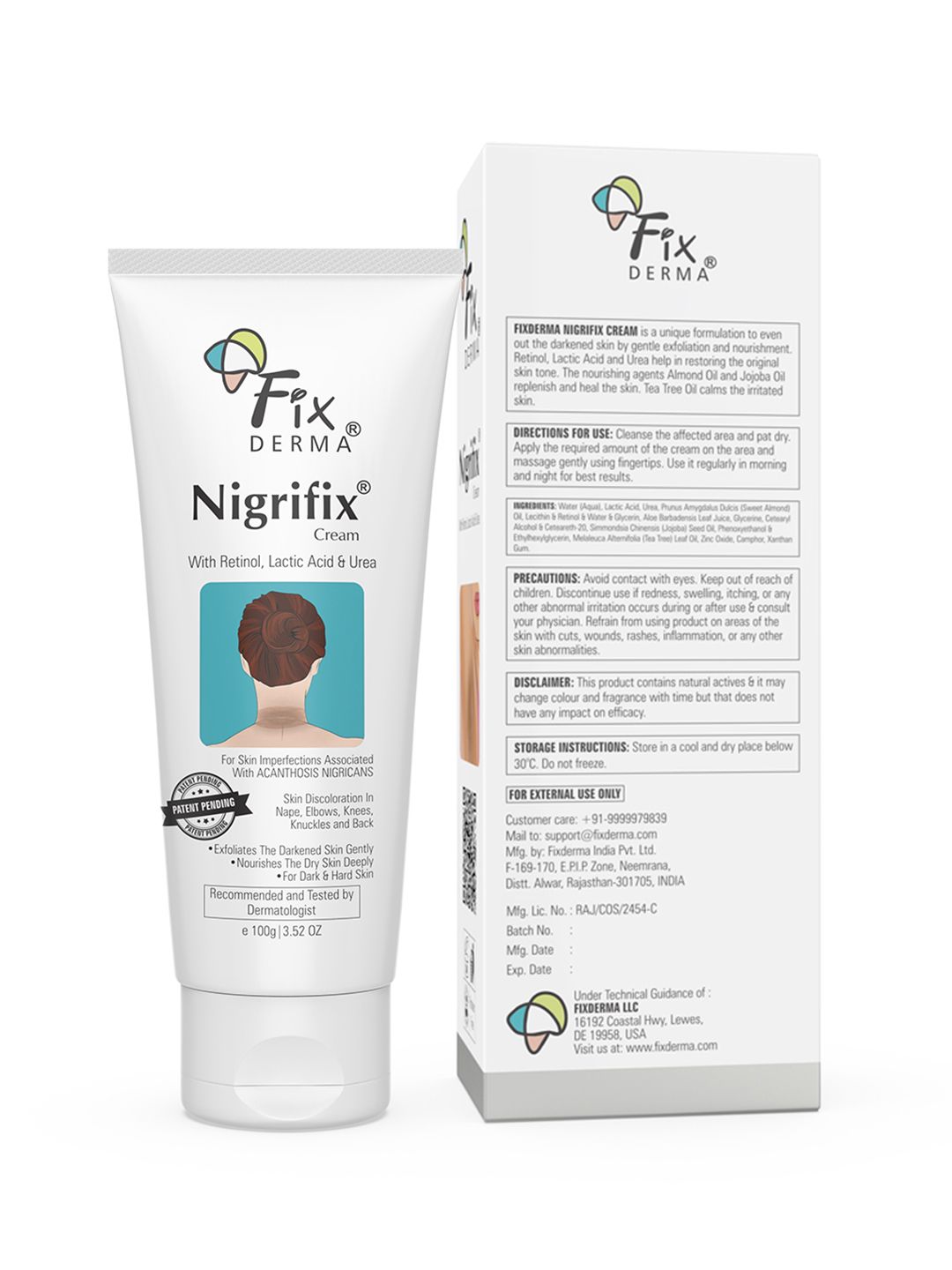 FIXDERMA Nigrifix Cream for Acanthosis Nigricans For Dark Neck & Ankles - 100g