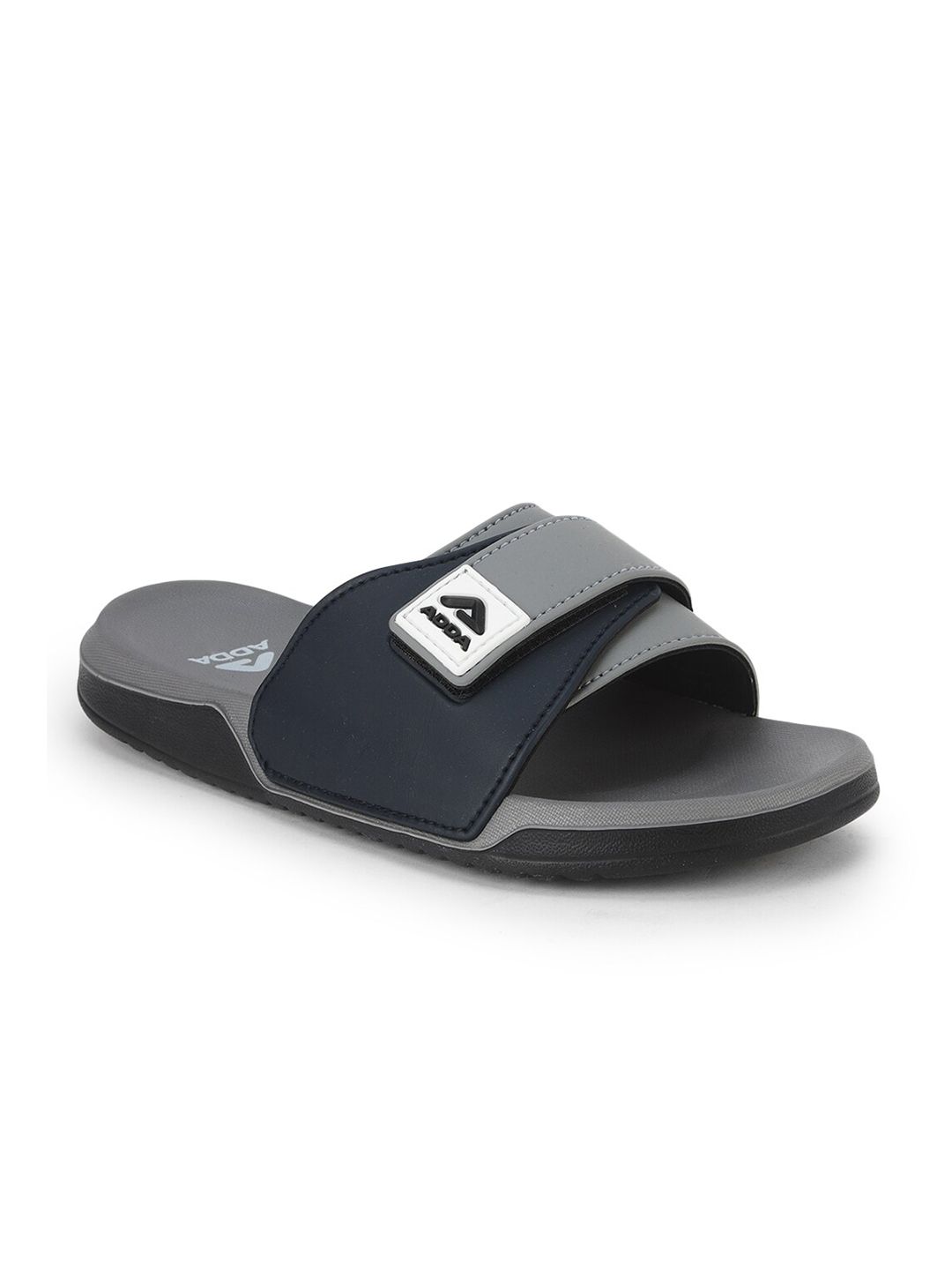 Adda Men Grey & White Rubber Sliders-picture-47