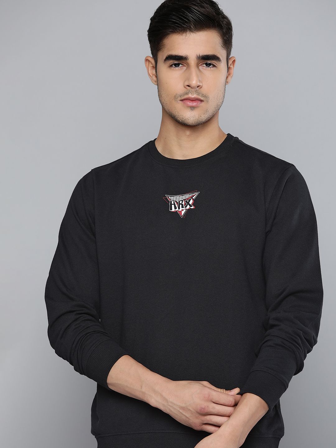 HRX by Hrithik Roshan Men Black Rapid Dry Lifestyle Sweatshirt