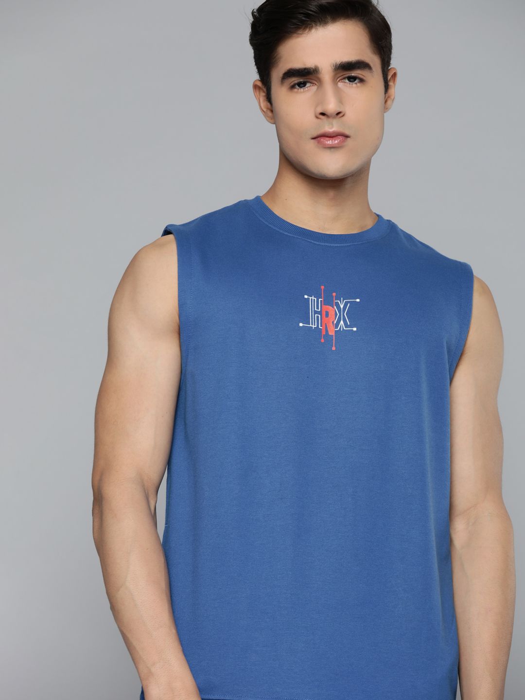 HRX by Hrithik Roshan Men Blue Printed Sweatshirt-picture-29