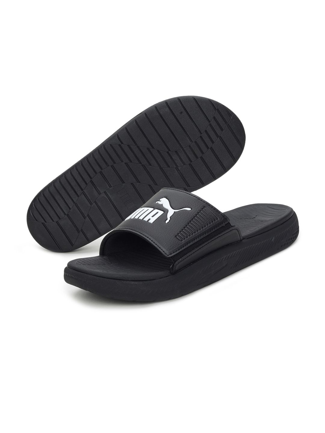 Puma Men Black Printed Sliders - Price History