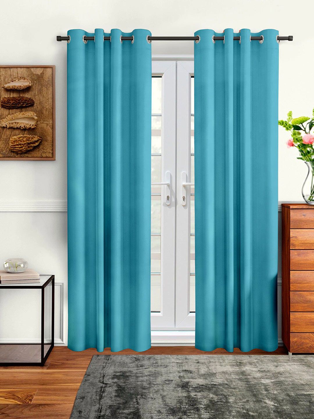 Cortina Blue Set of 2 Door Curtain-picture-26
