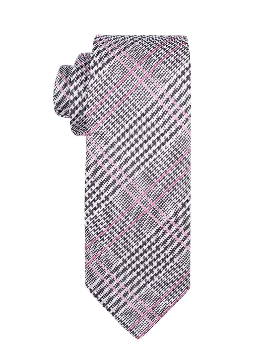 The Tie Hub Men Black Checked Broad Tie-picture-27