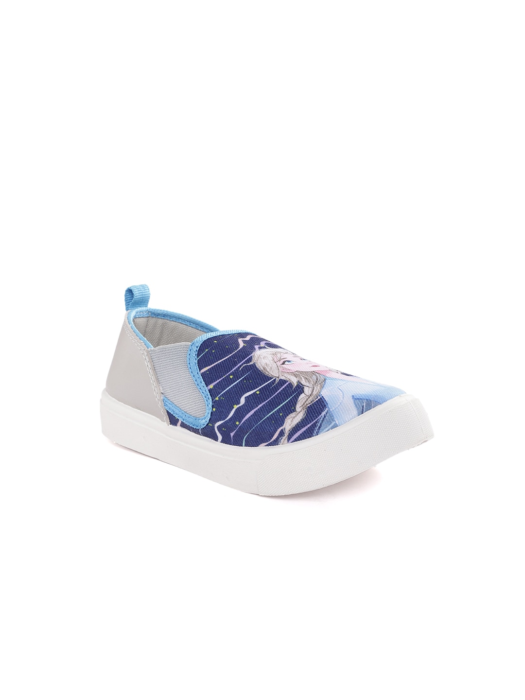 toothless Girls Blue & Grey Frozen Printed Sneakers