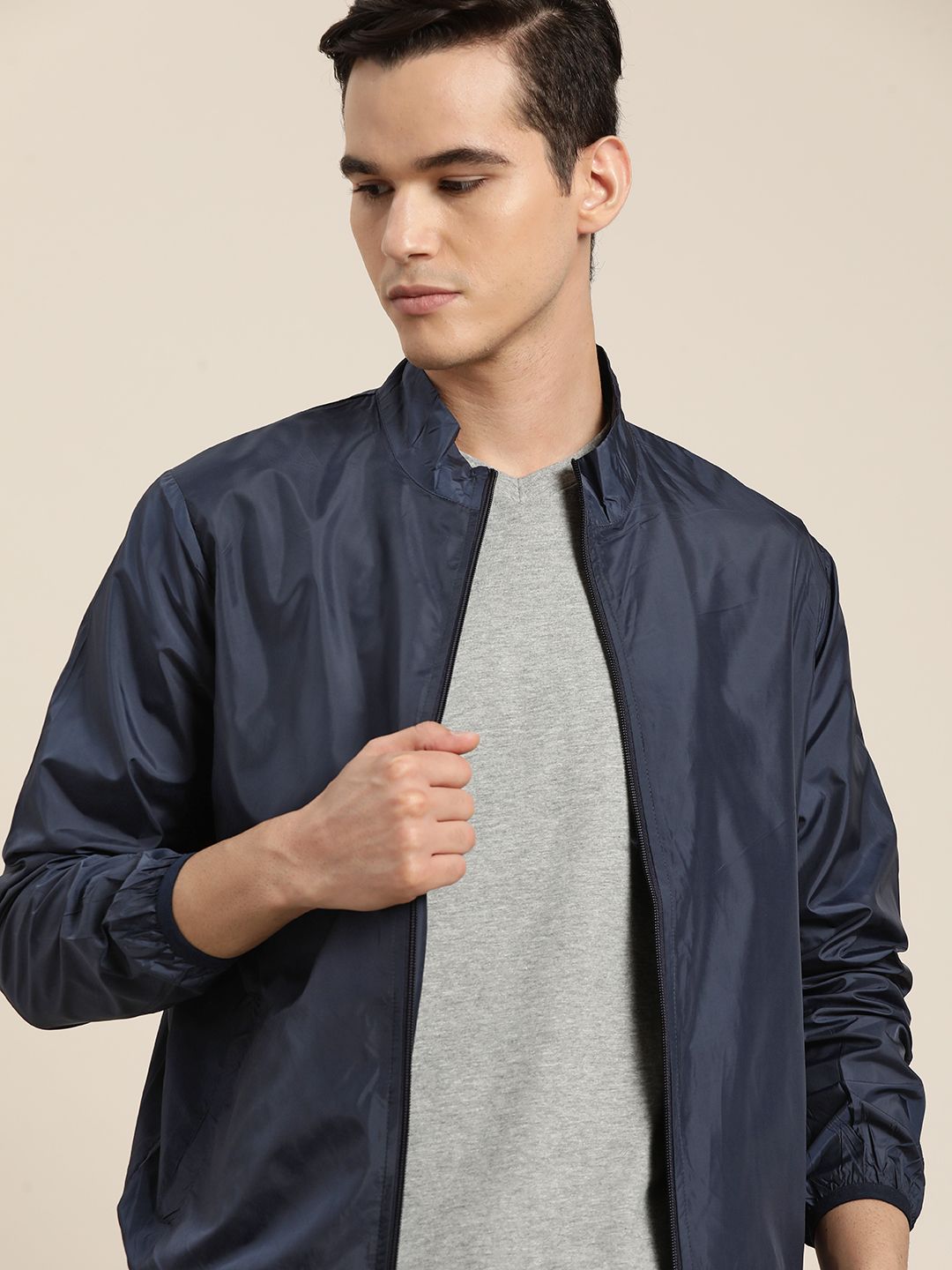 INVICTUS Men Navy Blue Sporty Jacket